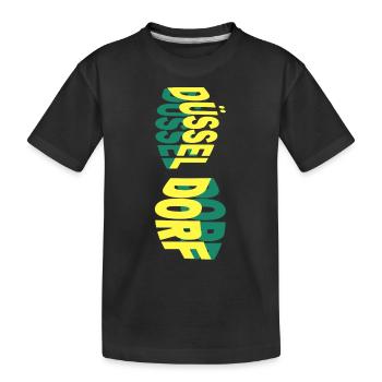 Dusseldorf Germany City Skyline Font Colorful - Kids' Premium Organic T-Shirt - black - Front