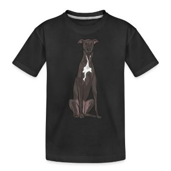 Lévrier italien Greyhound Chiens - T-shirt bio Premium Enfant - noir - Devant
