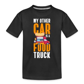 Street food, meal, meals on wheels, barbecue - Kids' Premium Organic T-Shirt - black - Front