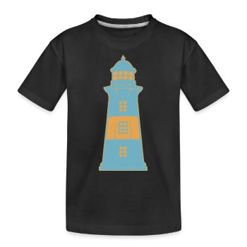 Phare sur la côte maritime - T-shirt bio Premium Enfant - noir - Devant