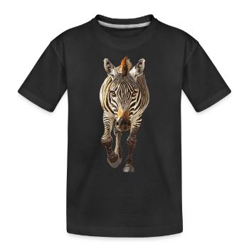 Zebra - Kinder Premium Bio T-Shirt - Schwarz - Vorne
