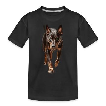 Dobermann - Kinder Premium Bio T-Shirt - Schwarz - Vorne