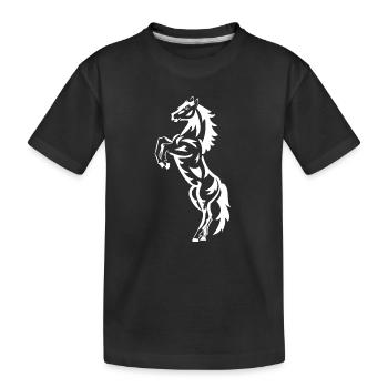 Horse, riding, rider, horses - Kids' Premium Organic T-Shirt - black - Front