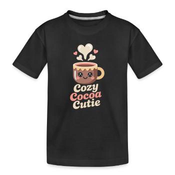 Kakao - Cozy Cocoa Cutie - Kids' Premium Organic T-Shirt - black - Front