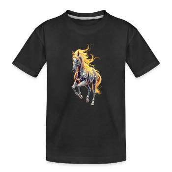 Étoile à la crinière dorée - T-shirt bio Premium Enfant - noir - Devant