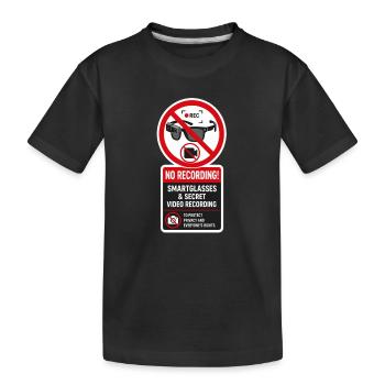 No Smart Glasses - Kids' Premium Organic T-Shirt - black - Front