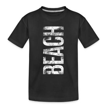 Beach Typo-Design | Urlaub am Strand - Kinder Premium Bio T-Shirt - Schwarz - Vorne