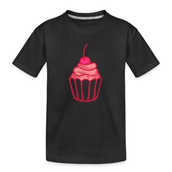 Cupcake muffin sweet sugar candy tarts - Kids' Premium Organic T-Shirt - black - Front