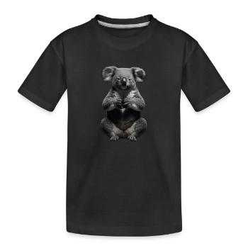 Koala en prière - T-shirt bio Premium Enfant - noir - Devant