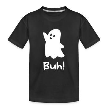 Witziges Geist Geister Halloween Buh Boo - Kinder Premium Bio T-Shirt - Schwarz - Vorne