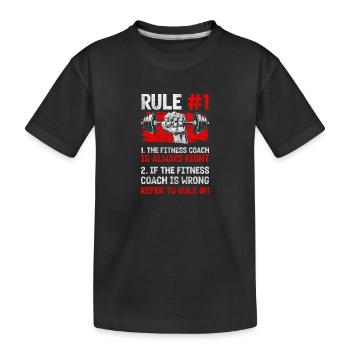 Trainer Gym Pompes Développé couché - T-shirt bio Premium Enfant - noir - Devant