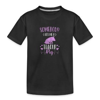 Minischwein Klein Züchter Schwein - Kinder Premium Bio T-Shirt - Schwarz - Vorne