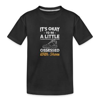 Schuhe Ehefrau Sneaker Kaufsucht - Kinder Premium Bio T-Shirt - Schwarz - Vorne