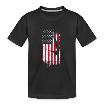 Gymnast American Flag Gymnastics Tumbling Gift - Kinder Premium Bio T-Shirt - Schwarz - Vorne