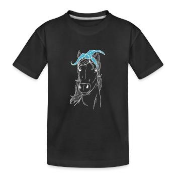 Horse riding Equestrian sport - Kids' Premium Organic T-Shirt - black - Front