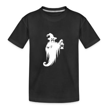 Fantôme flottant d’Halloween avec lampe - T-shirt bio Premium Enfant - noir - Devant