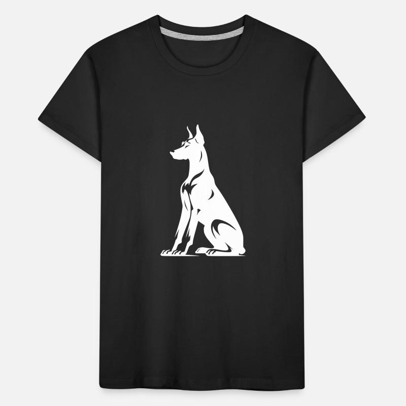 Silhouette stylisée de chiens doberman T-shirt bio Premium Enfant