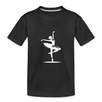 Stage appearance of a graceful ballerina - Kids' Premium Organic T-Shirt - black - Front