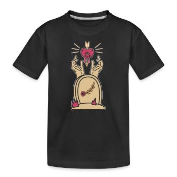 Anti Valentinstag Alternative Mädchen - Kinder Premium Bio T-Shirt - Schwarz - Vorne