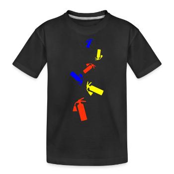 Fire extinguisher symbol - Kids' Premium Organic T-Shirt - black - Front