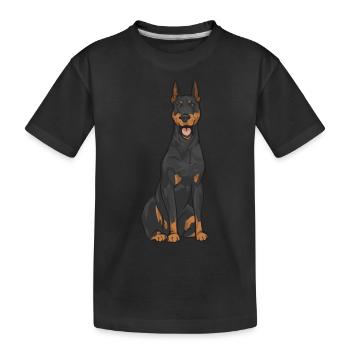 Doberman Pinscher Dog Dobie - Kids' Premium Organic T-Shirt - black - Front