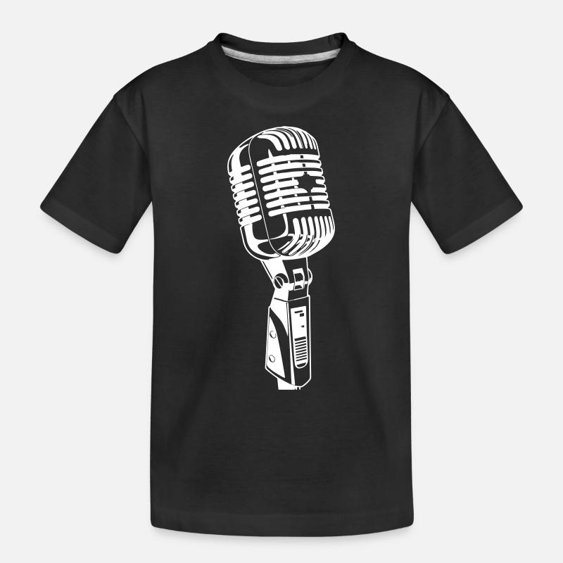 Mikrofon Symbol Musiker - Kinder Premium Bio T-Shirt - Schwarz