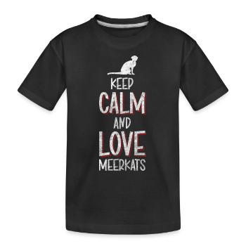 Erdmännchen Tier Fell Wüste - Kinder Premium Bio T-Shirt - Schwarz - Vorne