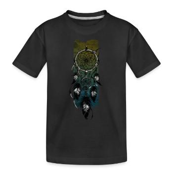 Himmlischer Wächter: Traumfänger-Träumerei - Kinder Premium Bio T-Shirt - Schwarz - Vorne