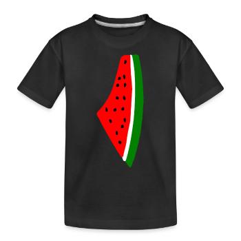 Wassermelone Melone - Kinder Premium Bio T-Shirt - Schwarz - Vorne