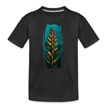 Tropical Splendor: Heliconia flower - Kids' Premium Organic T-Shirt - black - Front