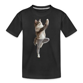 Norwegische Waldkatze - Kinder Premium Bio T-Shirt - Schwarz - Vorne