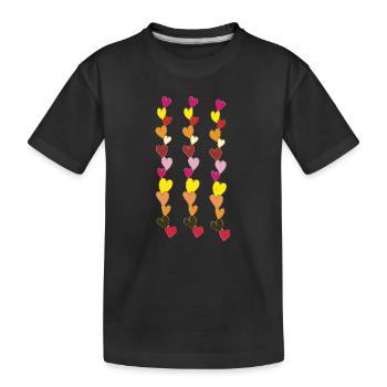 Heart Necklaces Multicolored 2 - Kids' Premium Organic T-Shirt - black - Front