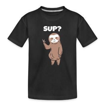 Sloth Cool Saying Animal Zoo Jungle Jungle - Kids' Premium Organic T-Shirt - black - Front