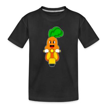 Karotte Motorroller - Kinder Premium Bio T-Shirt - Schwarz - Vorne