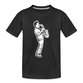 Saxophone Child - Kids' Premium Organic T-Shirt - black - Front