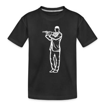 Dessin flûtiste - T-shirt bio Premium Enfant - noir - Devant