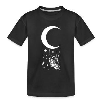 Swing on the Moon - Kids' Premium Organic T-Shirt - black - Front