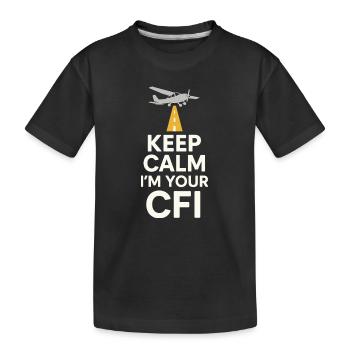 Instructeur de vol Cfi Pilote Instructeur d’aviation - T-shirt bio Premium Enfant - noir - Devant
