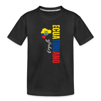 Ecuadorianischer Stolz, vertikales Design - Kinder Premium Bio T-Shirt - Schwarz - Vorne