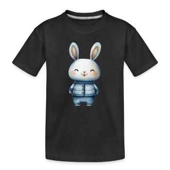 Adorable Little Rabbit – Illustration Tenderness - Kids' Premium Organic T-Shirt - black - Front