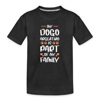 Mein Hund ist Familienmitglied - Kinder Premium Bio T-Shirt - Schwarz - Vorne