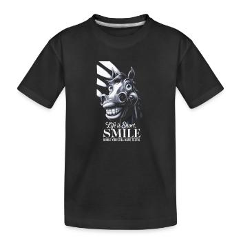 Life is short, smile while you still have teeth - Kids' Premium Organic T-Shirt - black - Front