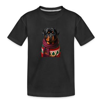 Rottweiler Weihnachten - Kinder Premium Bio T-Shirt - Schwarz - Vorne