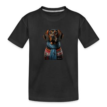 Bayrischer Gebirgsschweisshund Weihnachten - Kinder Premium Bio T-Shirt - Schwarz - Vorne