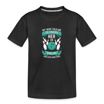 Bowling Spieler - Kinder Premium Bio T-Shirt - Schwarz - Vorne