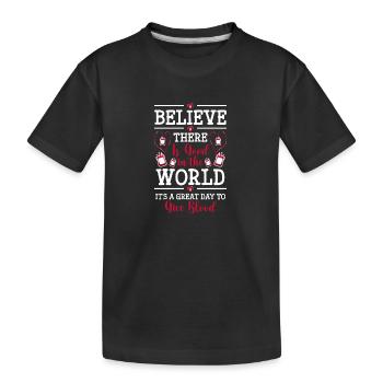 Blood Donation Help Rescuer - Kids' Premium Organic T-Shirt - black - Front