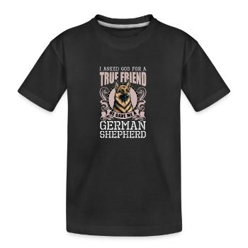 Schäferhund Haustier Diensthund - Kinder Premium Bio T-Shirt - Schwarz - Vorne