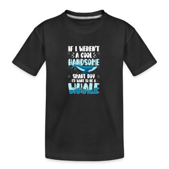 baleines dauphins créatures marines plongée - T-shirt bio Premium Enfant - noir - Devant