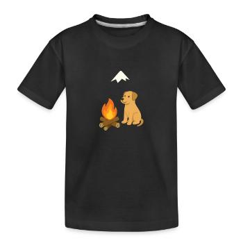 The magic of the campfire in the open air - Kids' Premium Organic T-Shirt - black - Front
