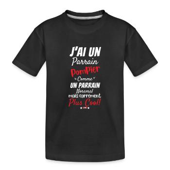 Ich habe ein Feuerwehr-Paten-LKW-Geburtsgeschenk - Kinder Premium Bio T-Shirt - Schwarz - Vorne